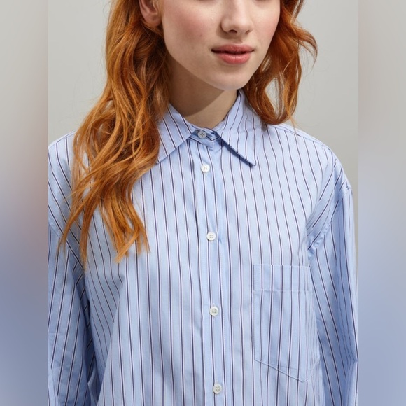 Max Mara Weekend Label-cut Cotton Poplin Shirt Size: US2 Xsmall Spring Summer - Picture 7 of 16